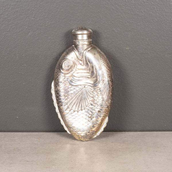 Vintage Towle Silver Plated Fish Flask