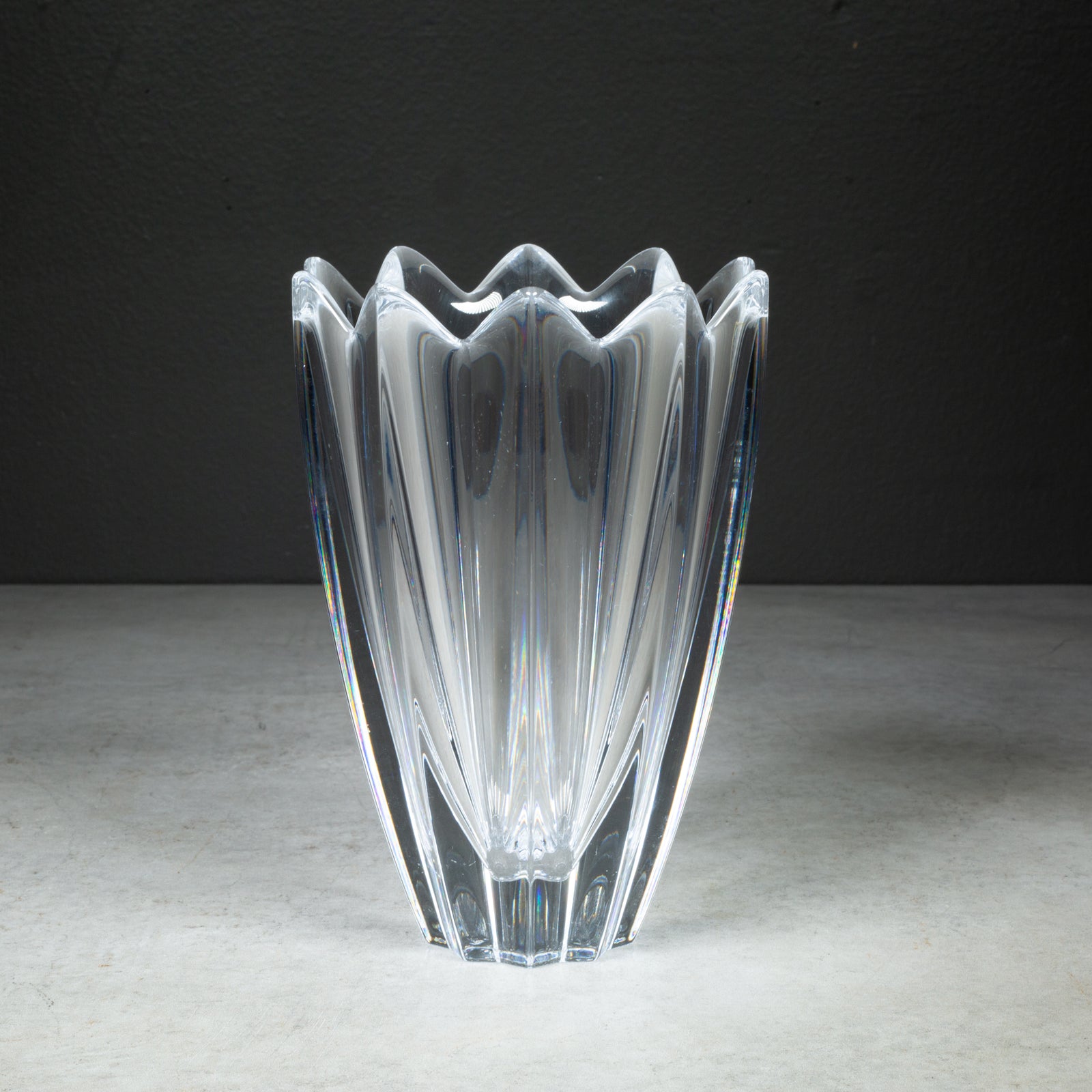 スウェーデン　クリスタル Vintage Orrefors Crystal Fleur Vase, Signed, Sweden| S16 Home