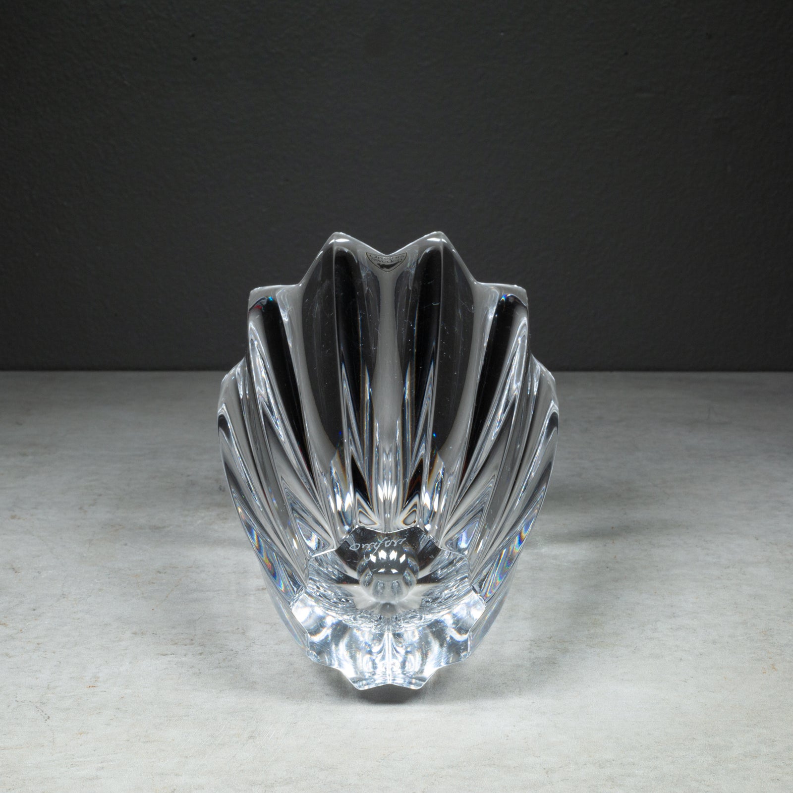 Vintage Orrefors Crystal Fleur Vase, Signed, Sweden| S16 Home