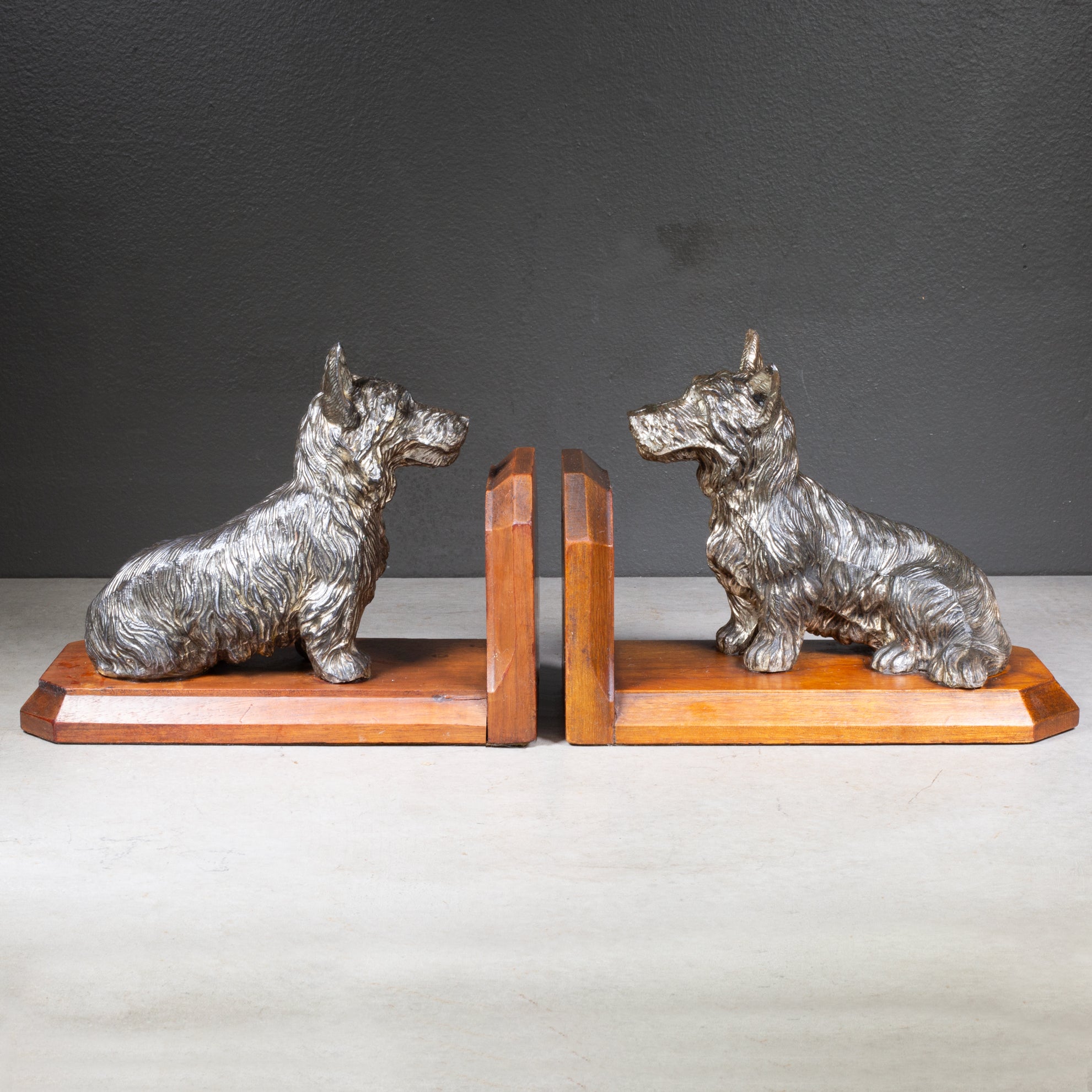 Bronze Plated Scotty Dog Bookends c.1940 | S16 Home