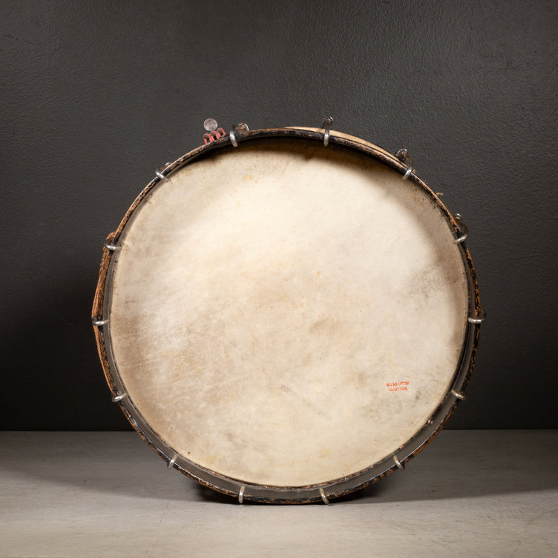 Vintage Calfskin Snare Drum and Drumsticks c.1920-1950