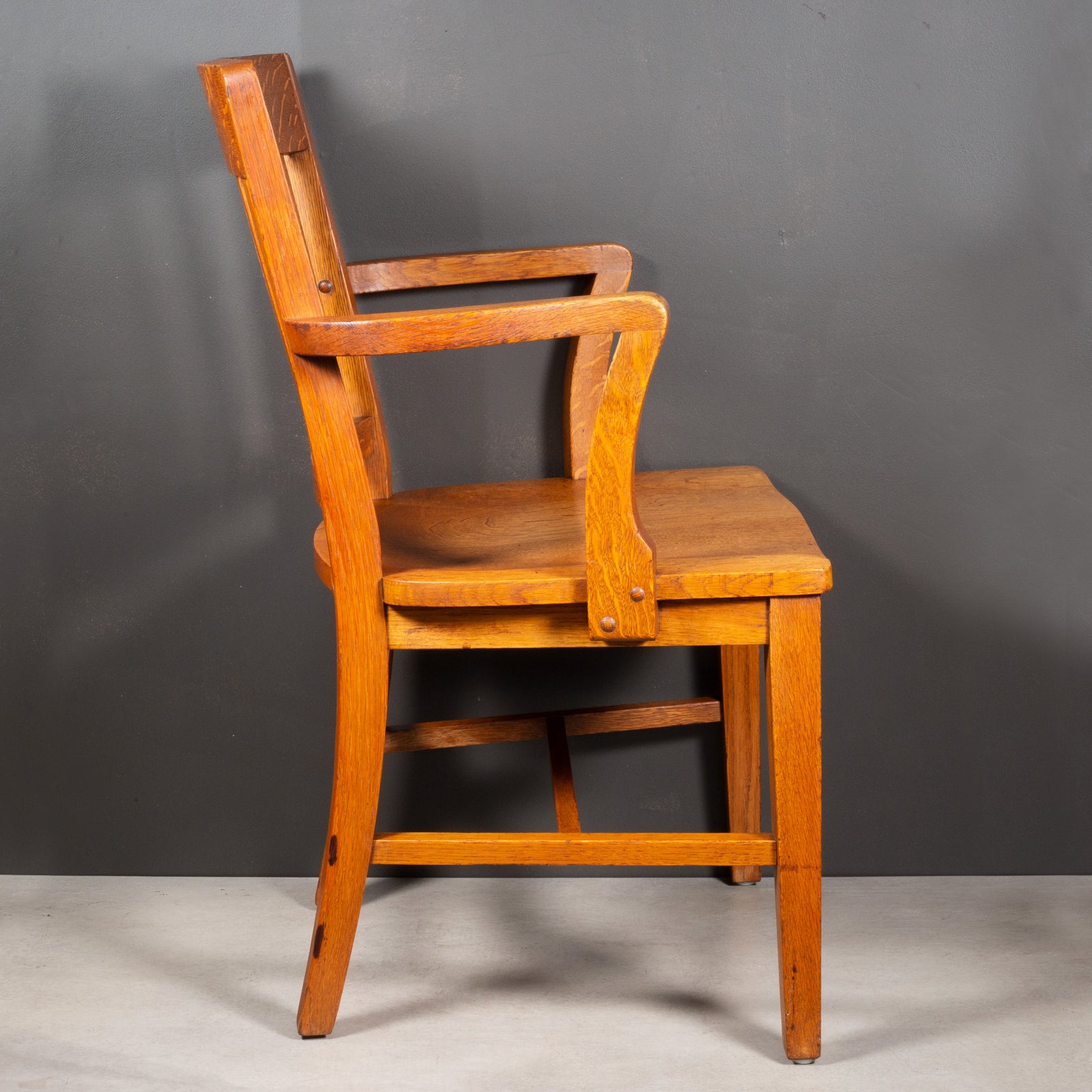 Antique Solid Oak Library Chair c.1930-1950 | S16 Home