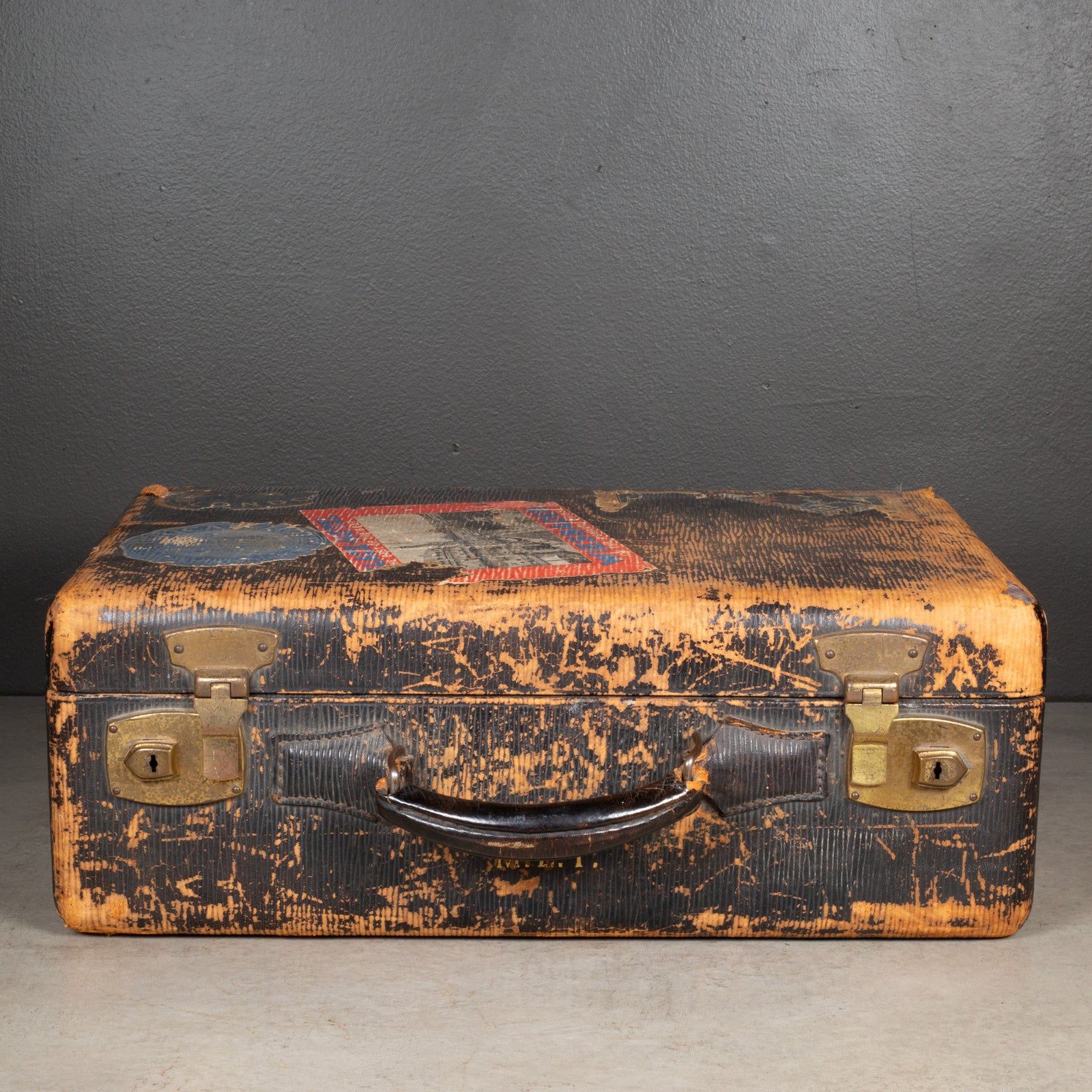 Vintage Suitcase with Original Travel Stickers c.1950 | S16 Home