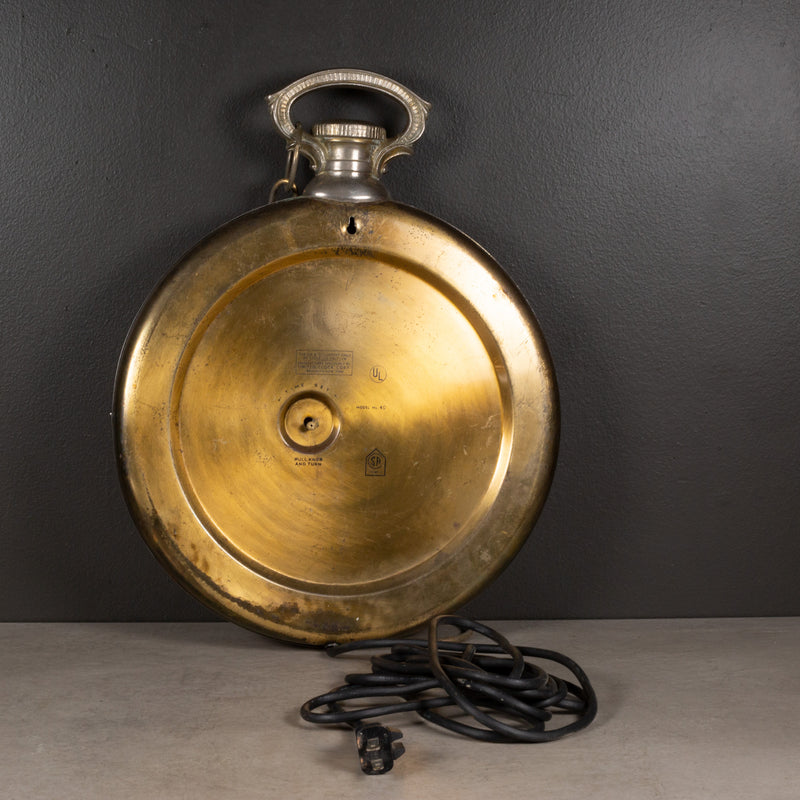 Mid-century United Clock Corp Model 40 Oversize Pocket Watch Wall Clock c.1950