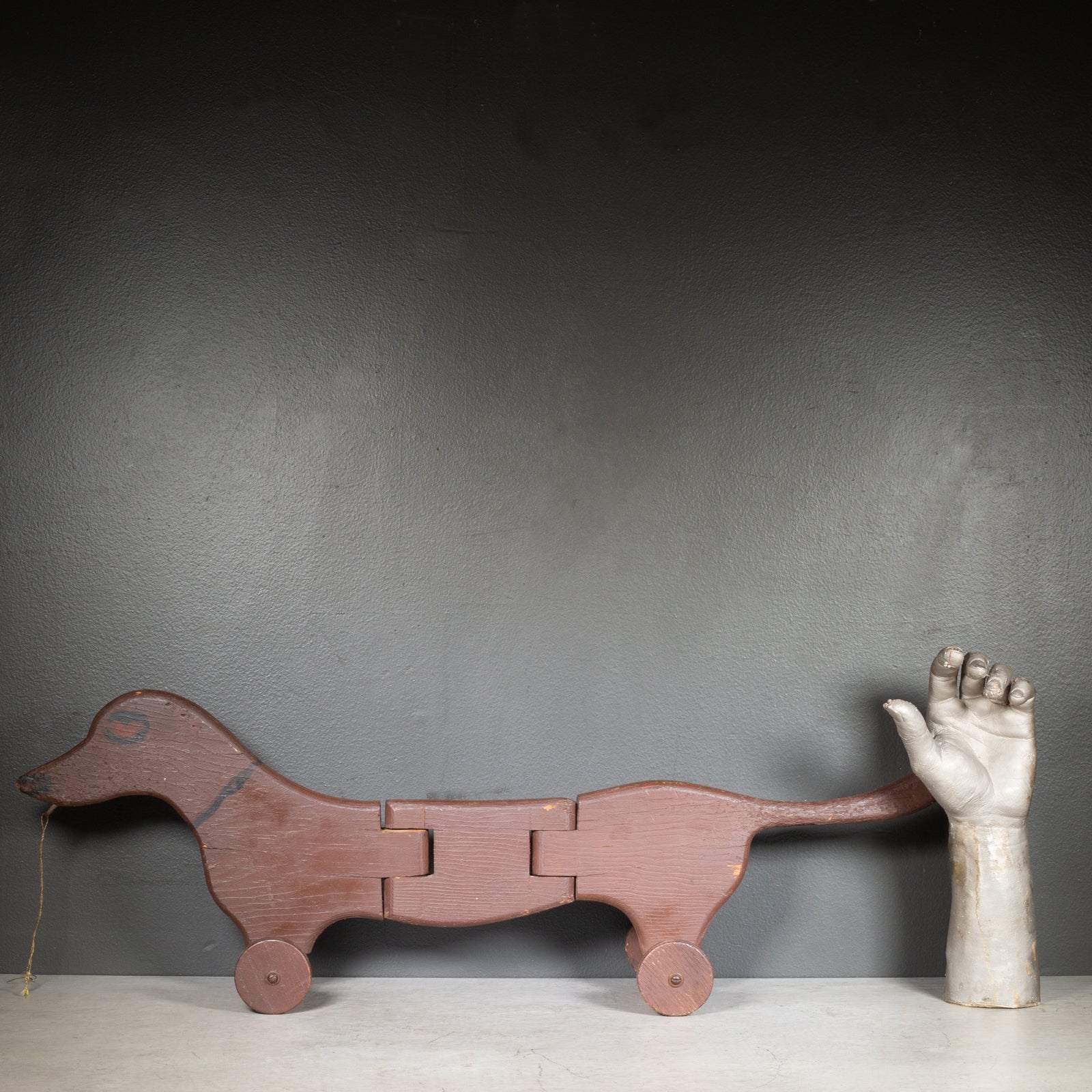 Vintage Wooden Jointed Wiener Dog c.1940 | S16 Home