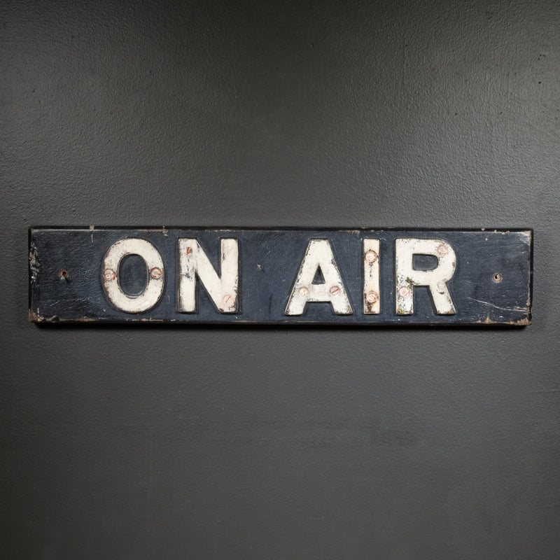 Vintage Radio Broadcasting On Air Sign c.1940