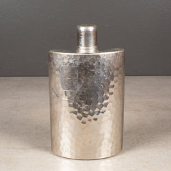 West German Hammered Flip Top Hip Flask c.1940