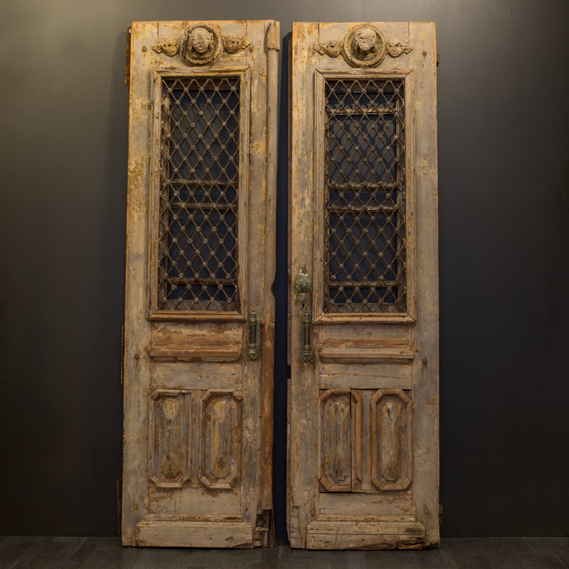 Antique 17th c. Wood and Bronze Italian Doors c. 1600