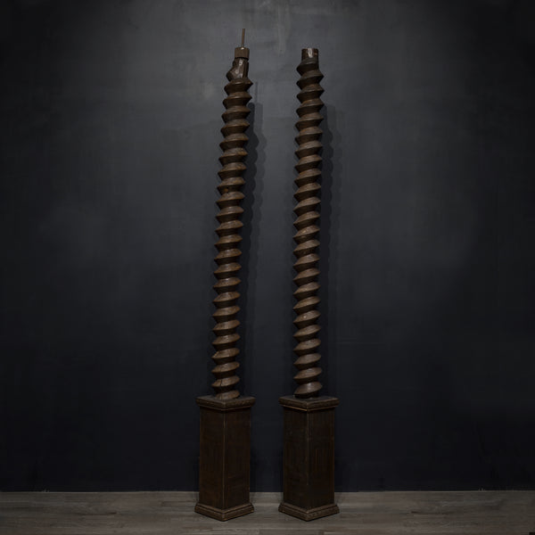Spiral Wooden Bedposts from Germany c.1600