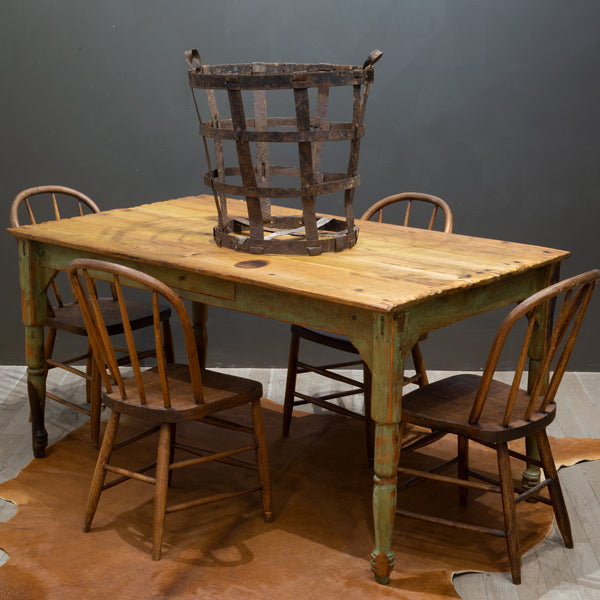 19th c. Primitive Farmhouse Dining Table c.1880-1890