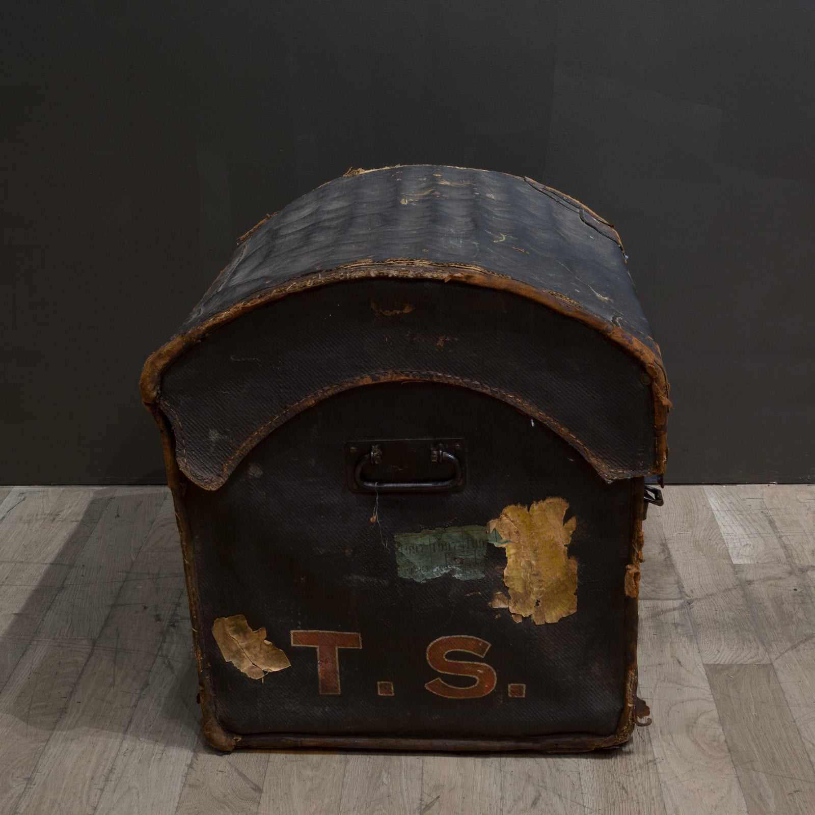 19th c. English Canvas Travel Trunk c.1800s | S16 Home