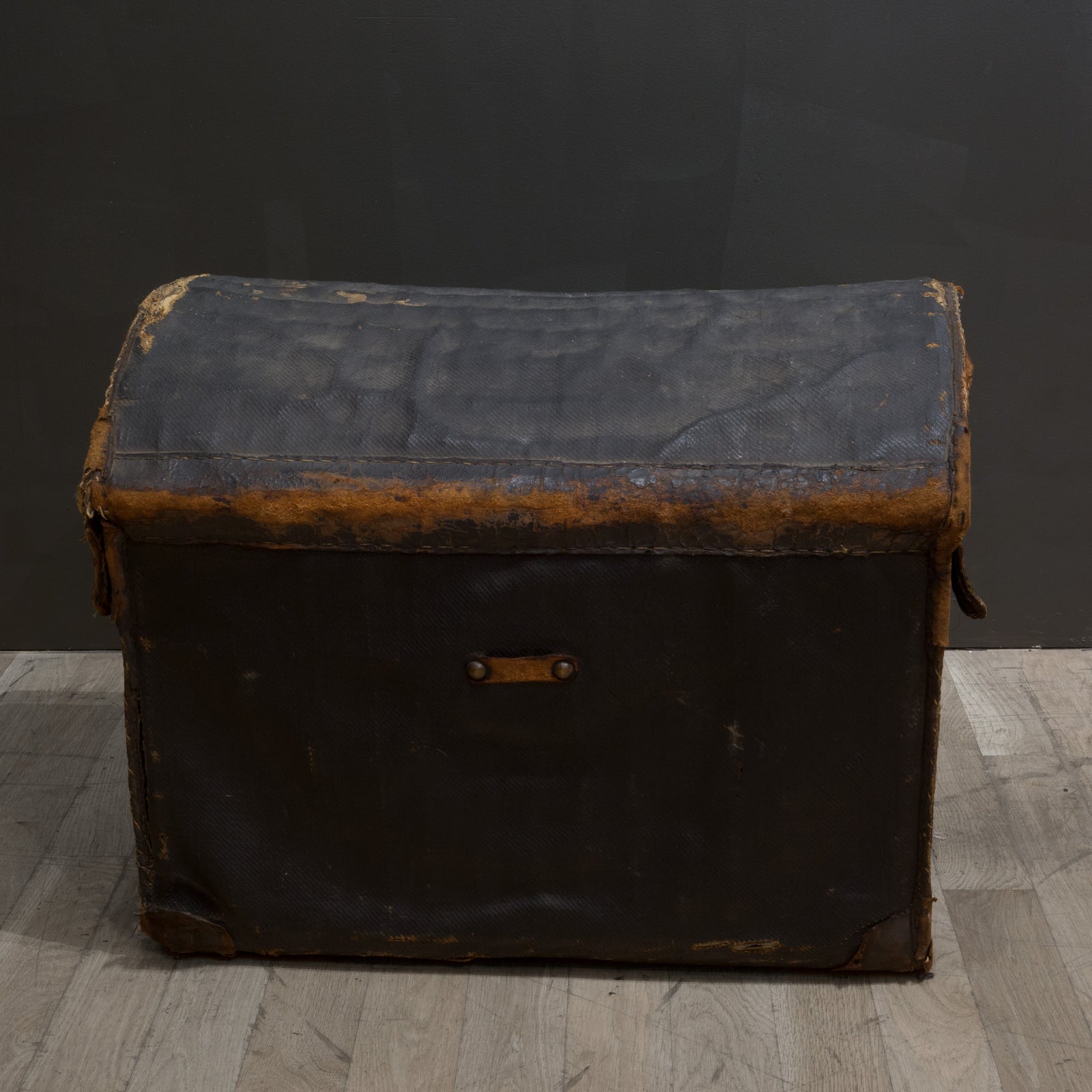 19th c. English Canvas Travel Trunk c.1800s | S16 Home