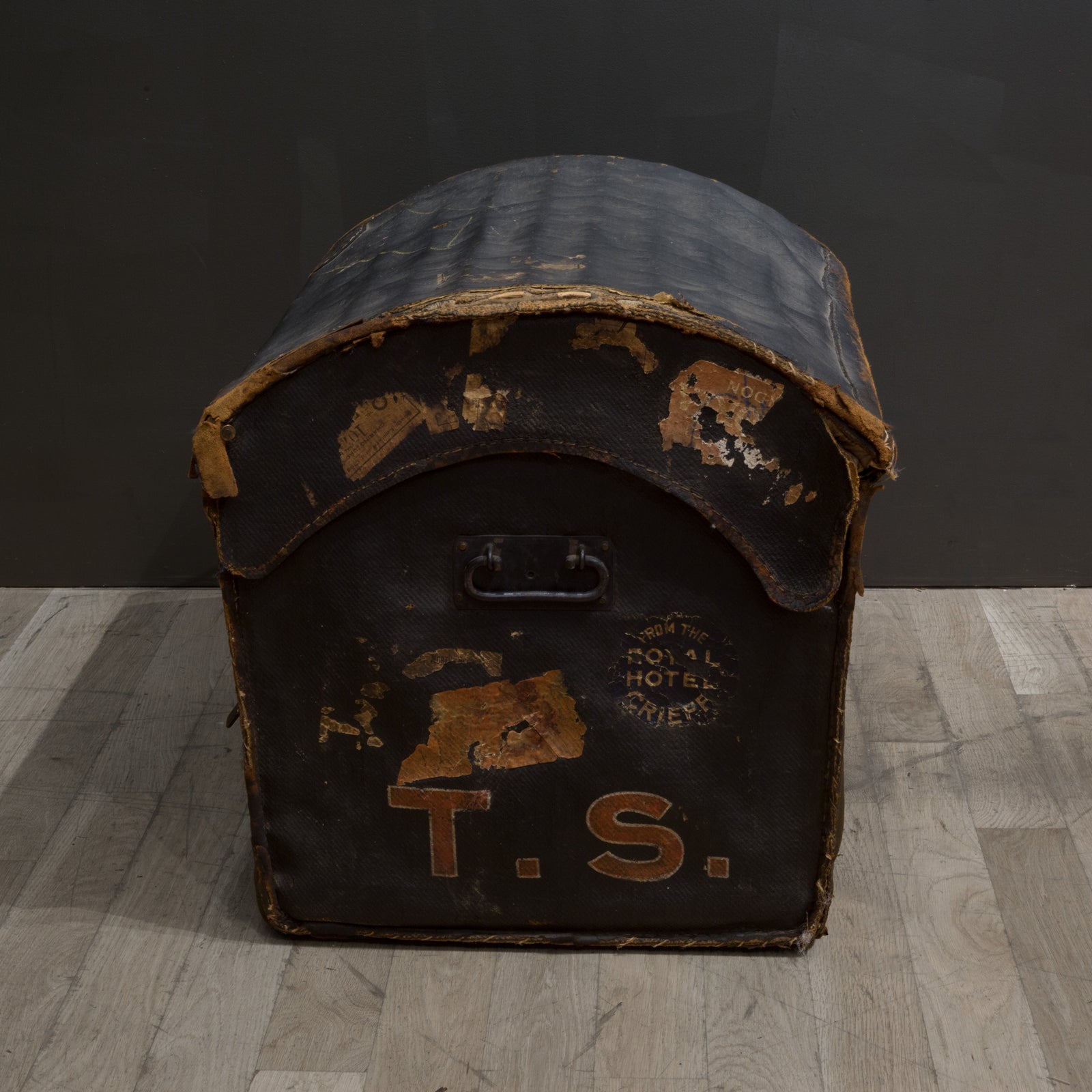 19th c. English Canvas Travel Trunk c.1800s | S16 Home