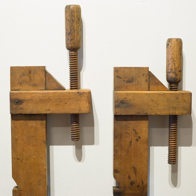19th c. Monumental Wooden Shipwright Clamps c.1800s