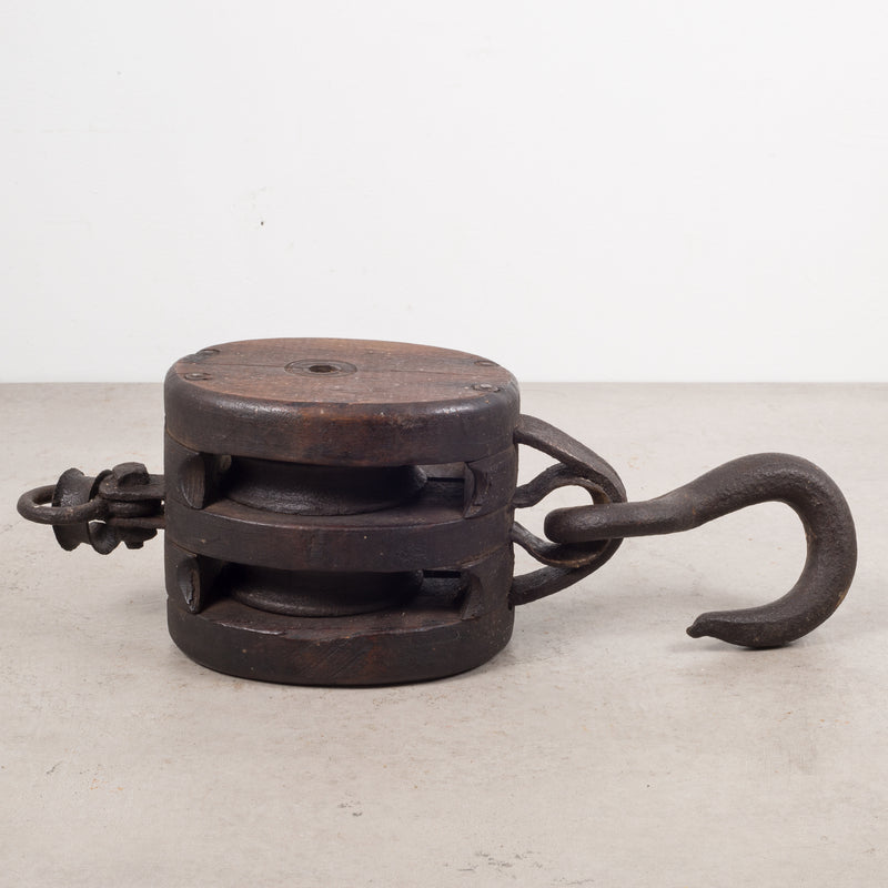 19th c. Antique Block and Tackle c.1800s 19th c. Antique Block and Tackle c.1800s