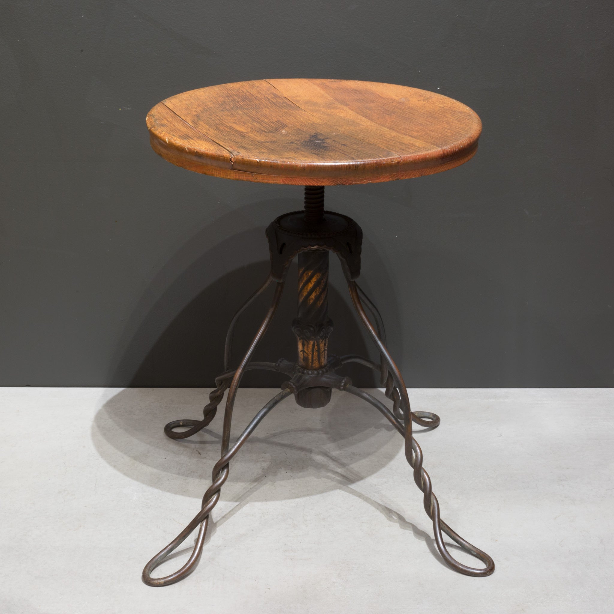 Iron Old Piano Stools Late 19th Twisted Wire Copper Flased Piano