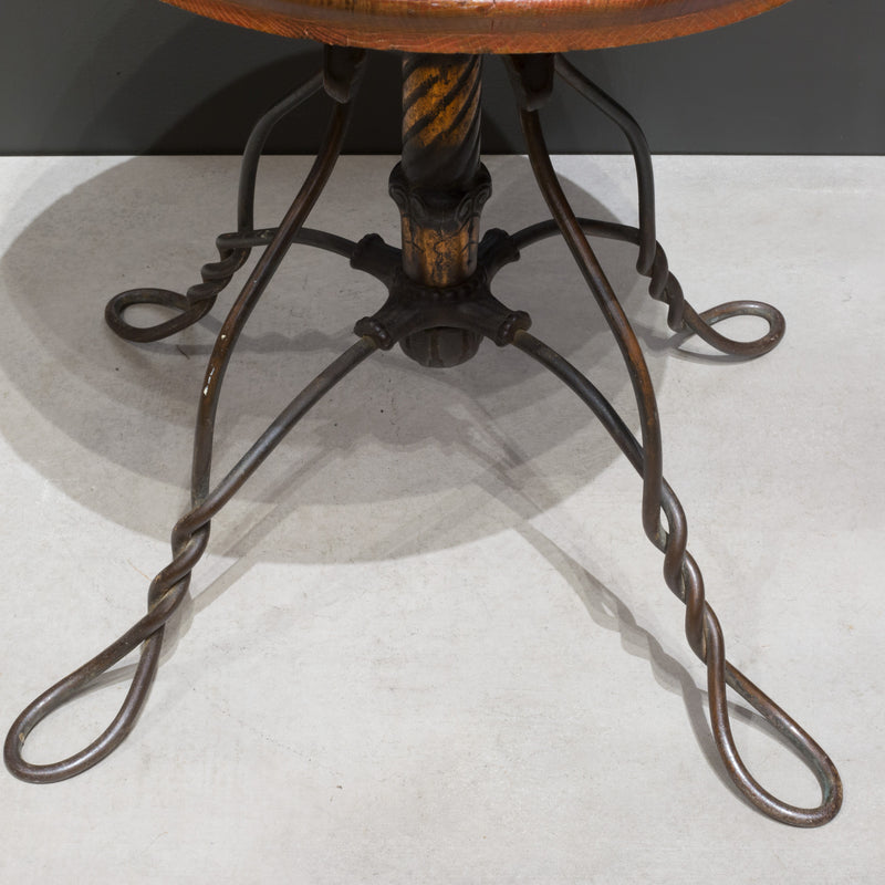 Late 19th Twisted Wire Copper Flased Piano Stool c.1890