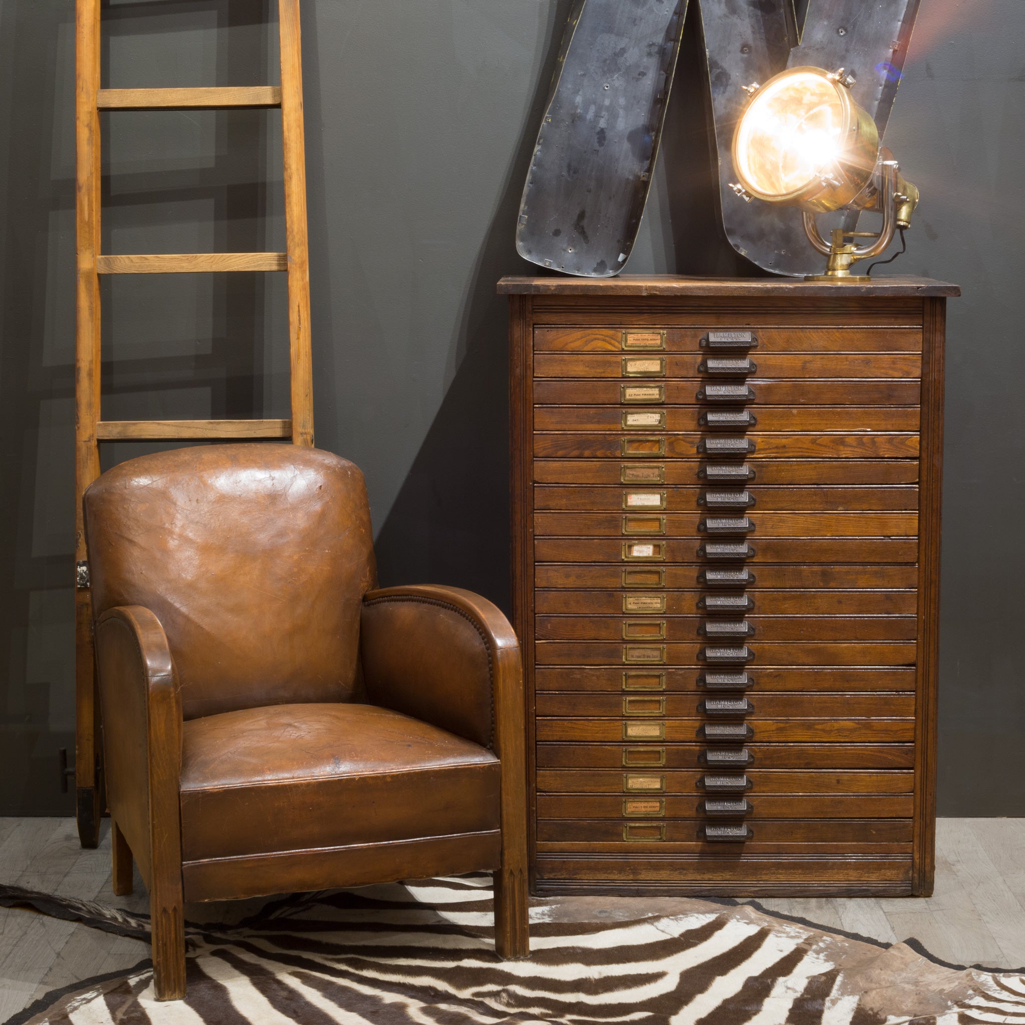 19th c. Industrial Typesetter's 20 Drawer Cabinet c.1890 | S16 Home