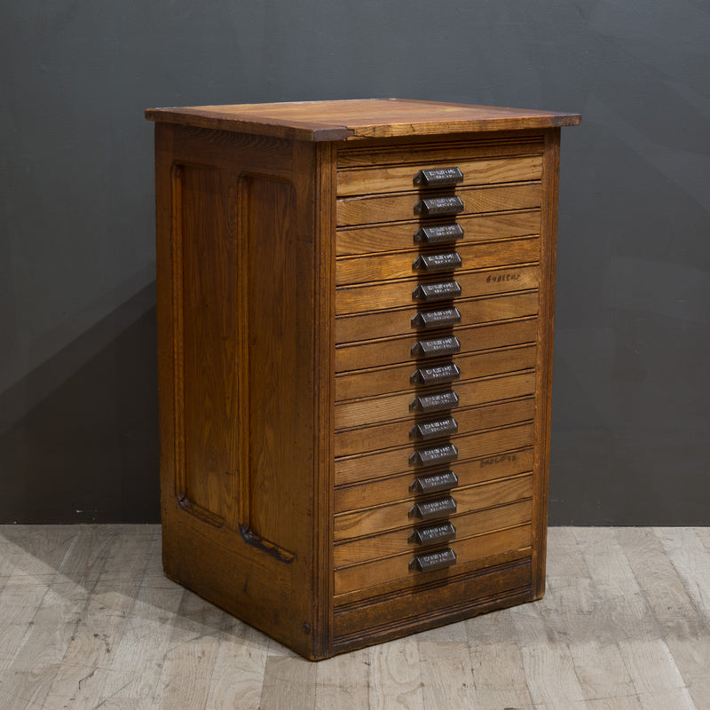 Late 19th c. Industrial Typesetter's 15 Drawer Cabinet c.1890