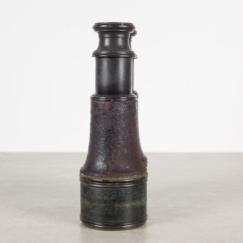 19th c. Leather Wrapped Expandable French Field Binoculars c.1880