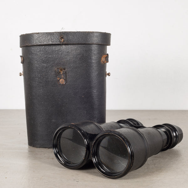 19th c. Leather Wrapped Sportier Paris Day Night Binoculars c.1880s