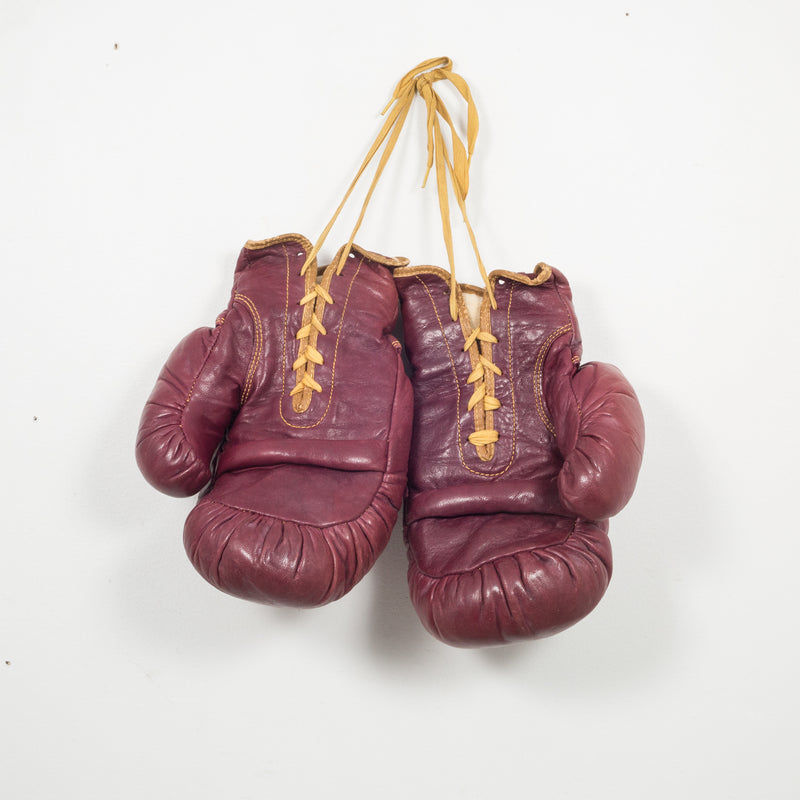 KD Philadelphia Leather Boxing Gloves c. 1950