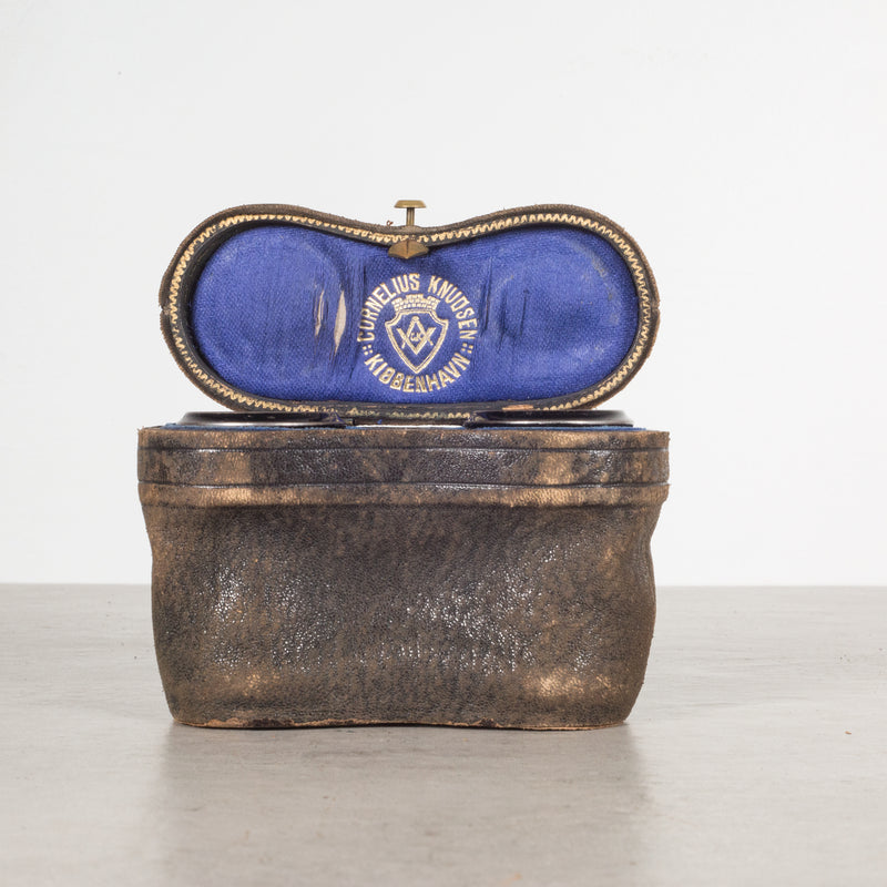19th c. Leather Wrapped Opera Binoculars and Case c.1880