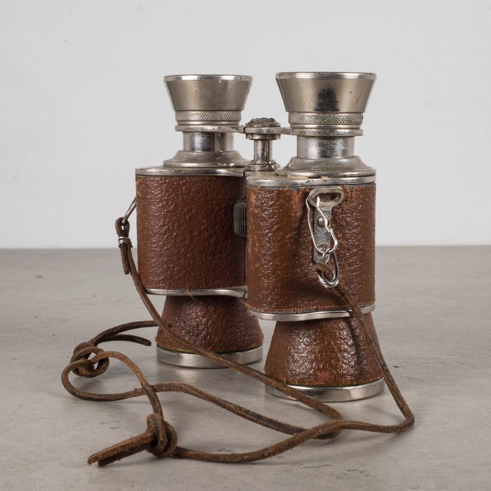 World War ll Era Leather and Chrome Binoculars & Case c.1940 | S16