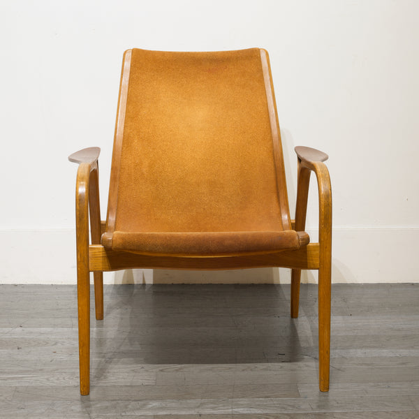 Yngve Ekstrom for Swedese Lamino Teak and Suede Lounge Chair c.1960s
