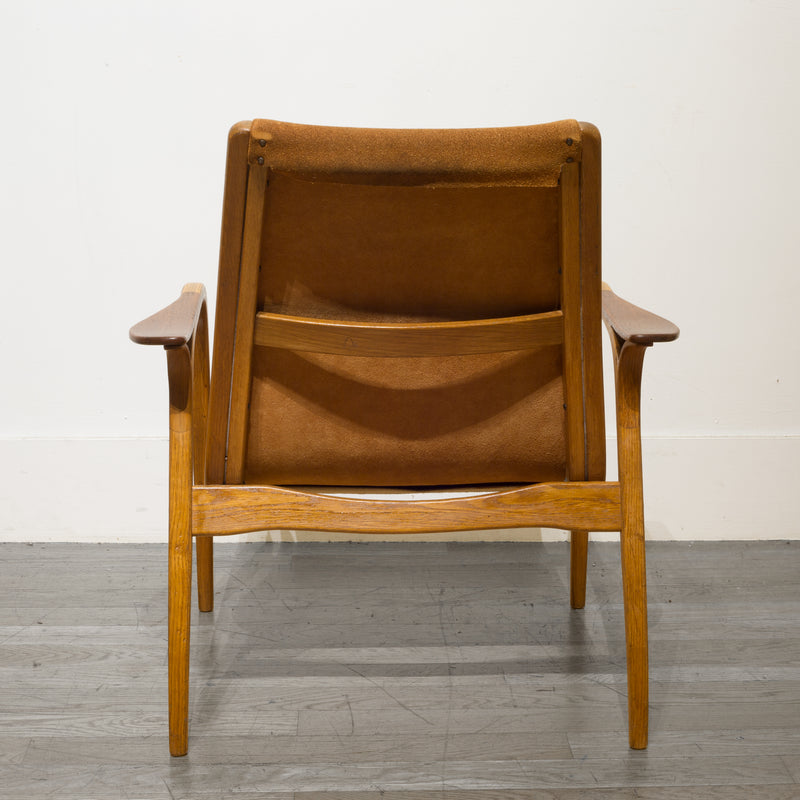 Yngve Ekstrom for Swedese Lamino Teak and Suede Lounge Chair c.1960s