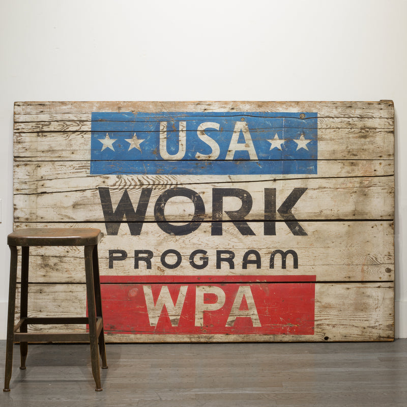 Wpa Work Program Sign Original W.P.A Project Site Sign c.1930 | S16 Home