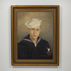 Acrylic on Canvas Portrait "First Class Petty Officer" by Helen Mahaffey C.1942-1959