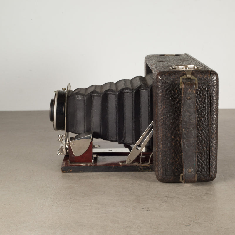Antique Ansco No. 4 Folding Mahogany and Leather Camera c.1907