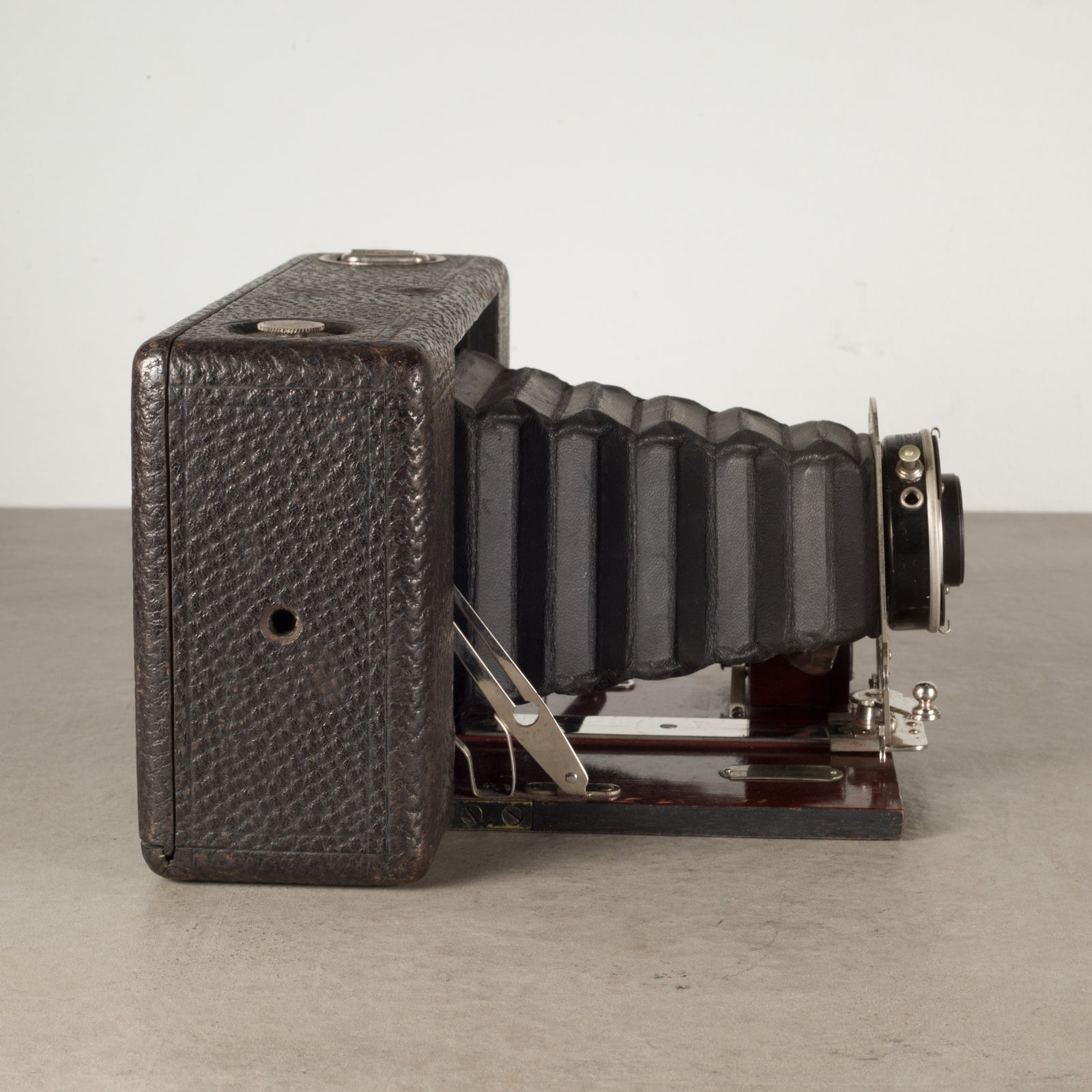 Antique Ansco No. 4 Folding Mahogany and Leather Camera c.1907