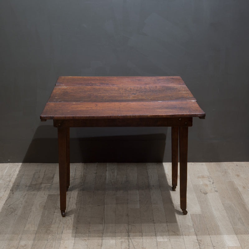 19th c. Handmade Rustic Drop Leaf Dining Table/Console c.1850-1890