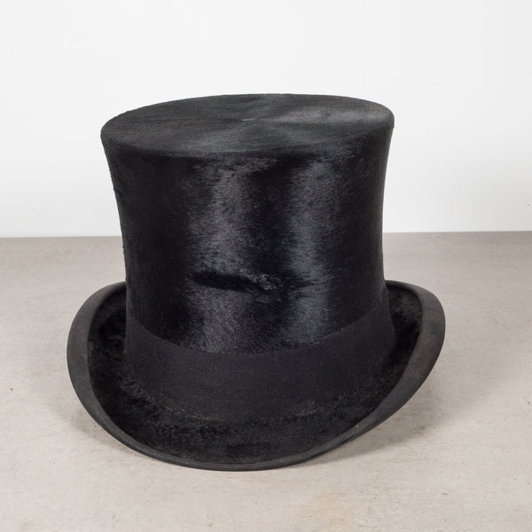 Antique Beaver Fur Top Hat c.1920-1940