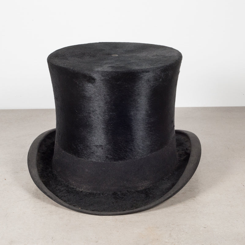 Antique Beaver Fur Top Hat c.1920-1940