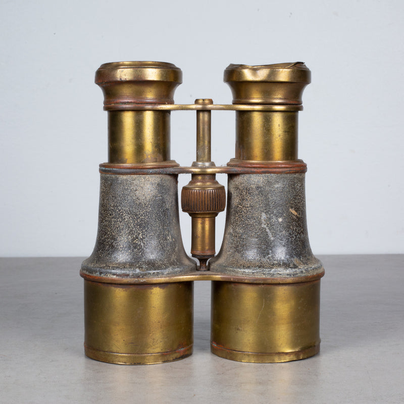 Early 20th c. Brass and Leather Field Binoculars c.1930-1940