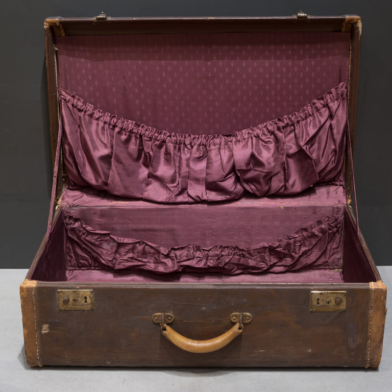 Distressed Luggage with Leather Trim c.1940