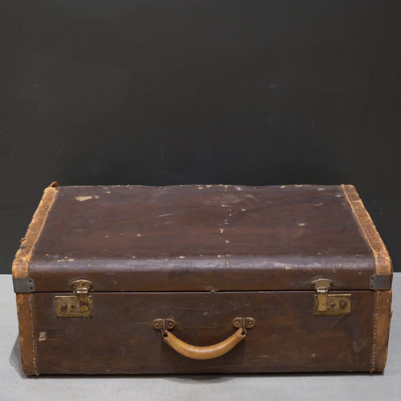 Distressed Luggage with Leather Trim c.1940
