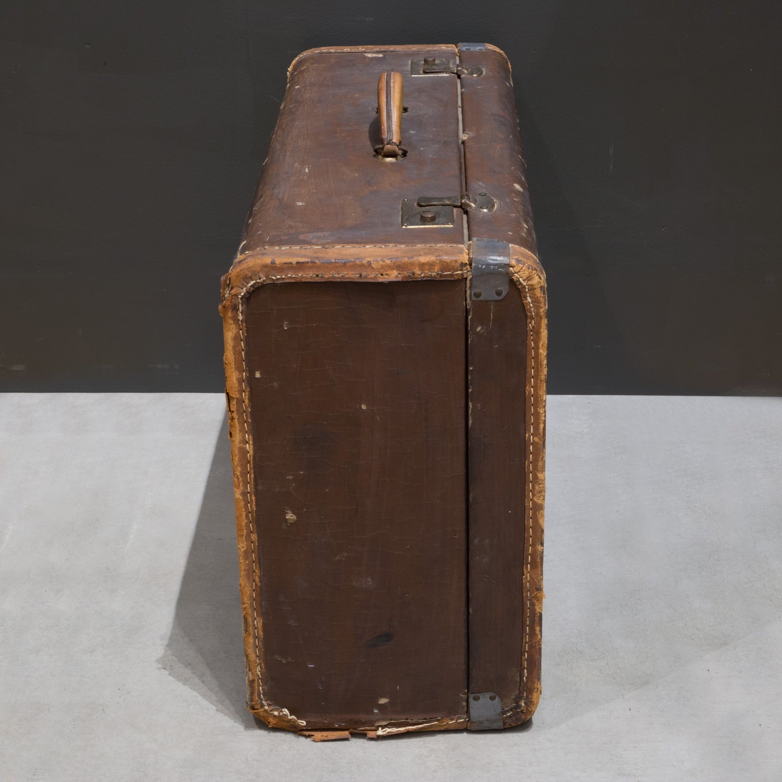 Distressed Luggage with Leather Trim c.1940 | S16 Home