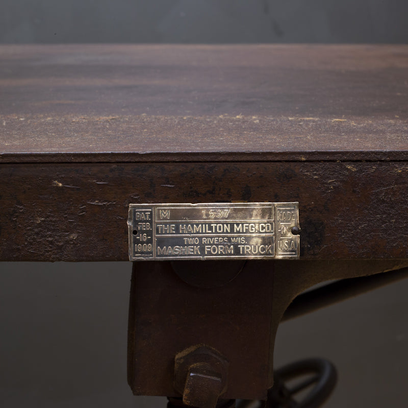 Antique Hamilton Cast Iron Printer's Drafting Table c.1909