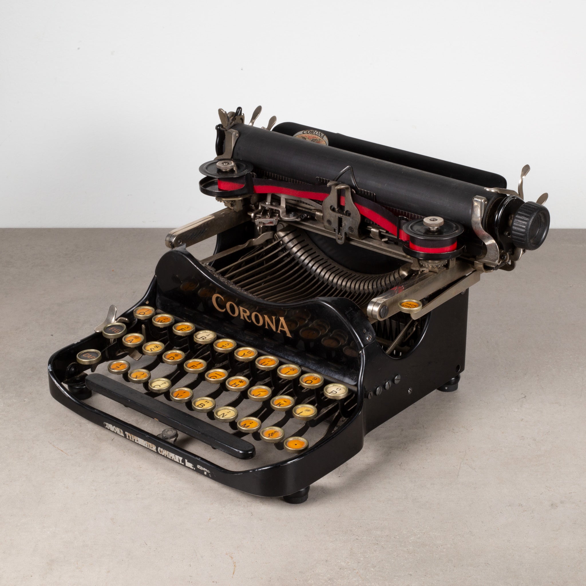 Corona タイプライター antique-corona-3-bank-flip-top