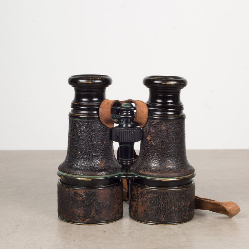 19th c. Expandable Leather Wrapped Binoculars c.1880