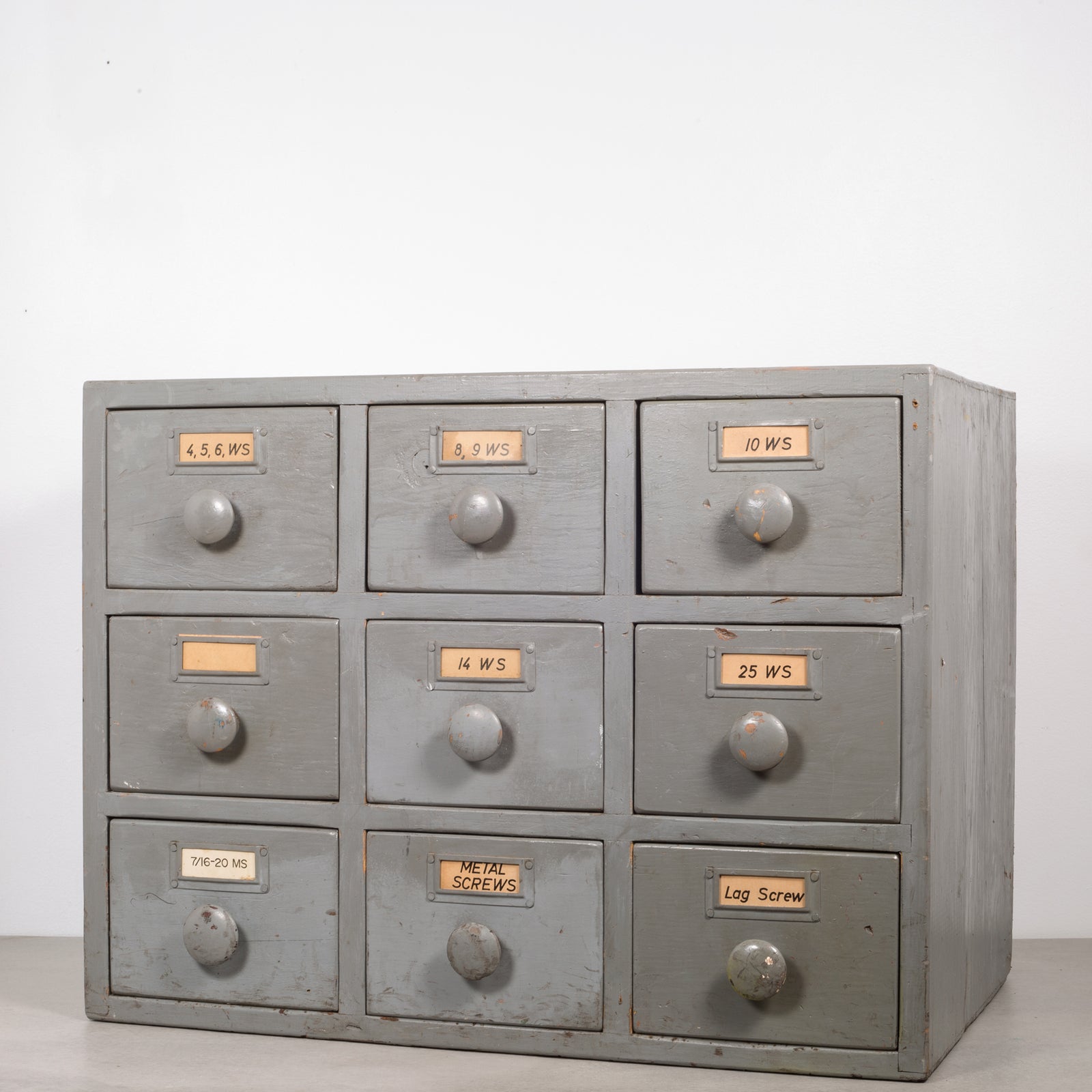 Machinist's Industrial 9 Drawer Wooden Cabinet c.1930 | S16 Home