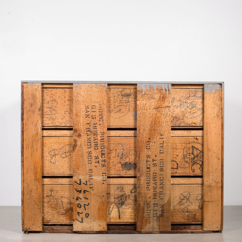 Machinist's Industrial 9 Drawer Wooden Cabinet c.1930