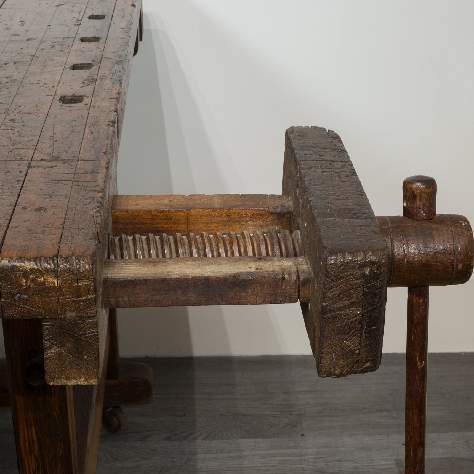 Antique Black Walnut and Douglas Fir American Carpenter's Workbench c.1900  | S16 Home, image size:1600x1600