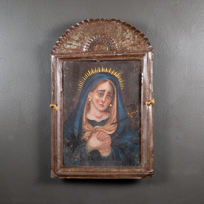 Antique Mexican Retablo "Our Lady of Sorrow"