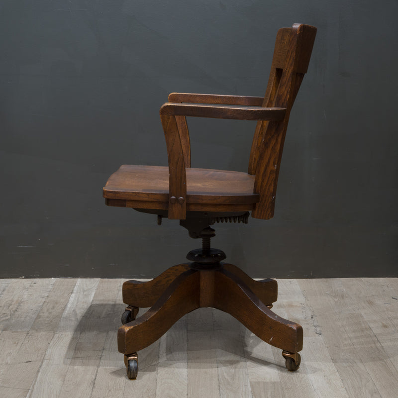 Antique Swivel Oak Desk Chair c.1940