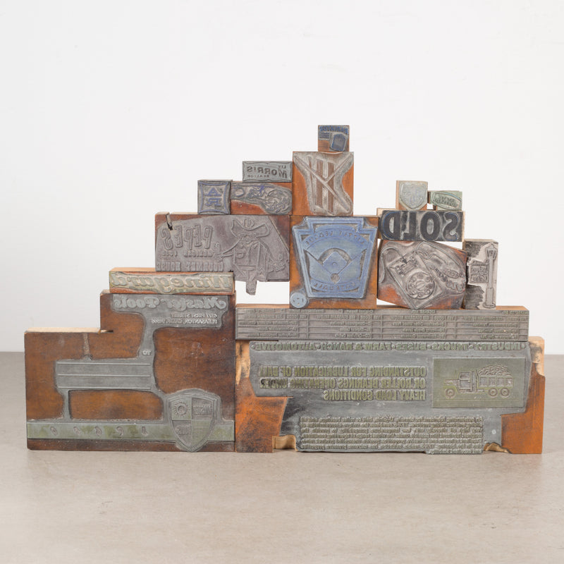 Typeset Advertising Print Blocks c.1940-Ten Collections Available